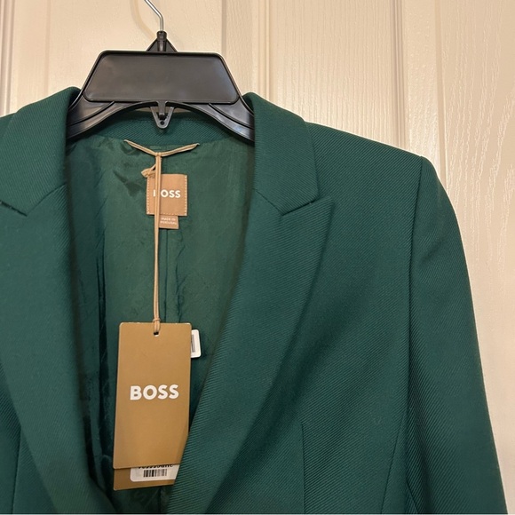 Boss Juicylara One-Button Virgin Wool Blazer in Open Green Size 0 - Picture 8 of 14